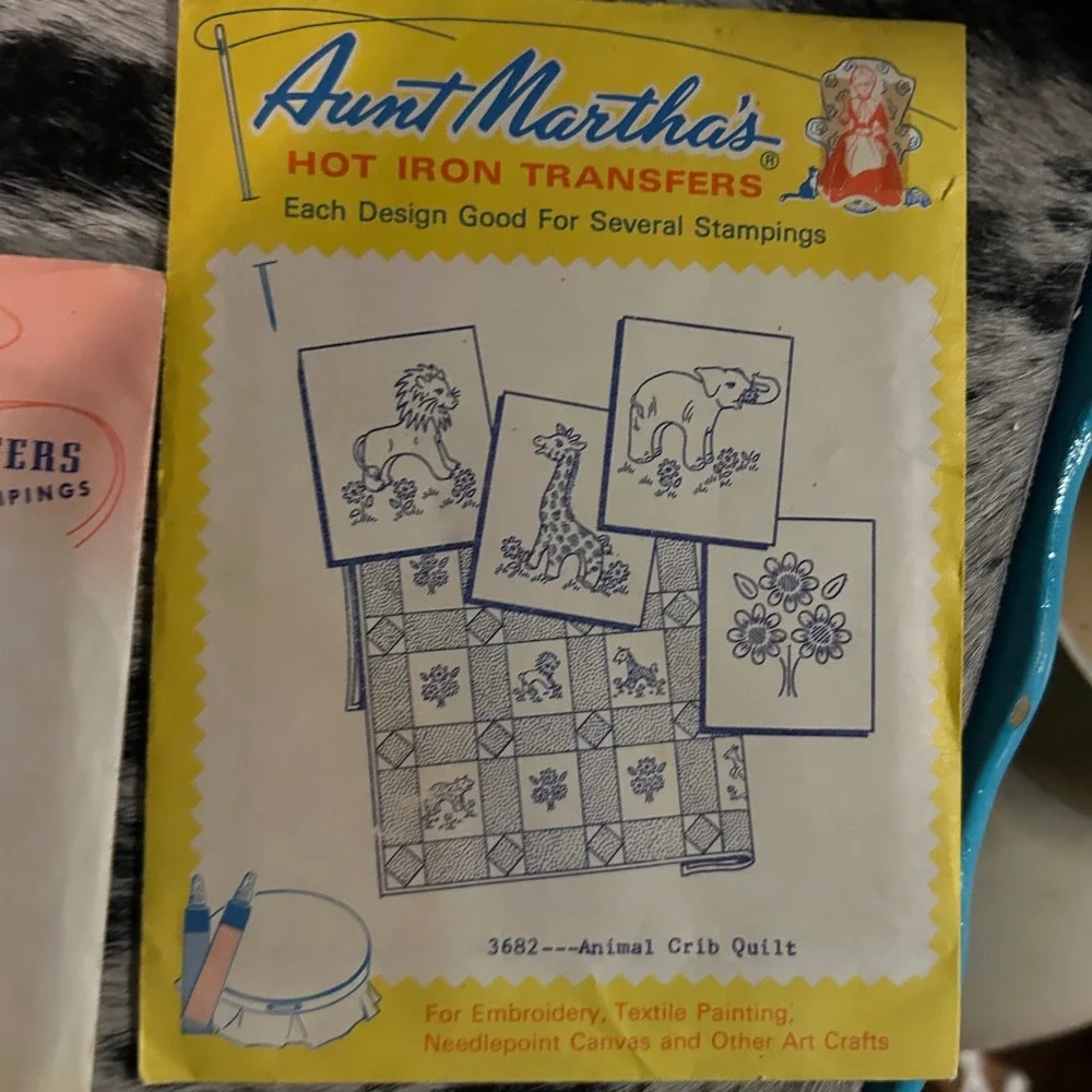 Vintage Aunt Martha's Hot Iron‎ Transfers Turtle Quilt Craft Sewing